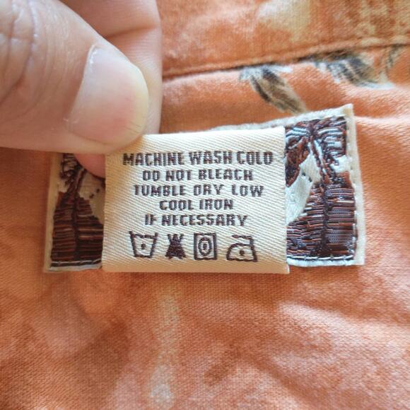 Calypso Joe Cotton Blend Hawaiian Shirt. Men's XL. Orange. - Picture 7 of 7